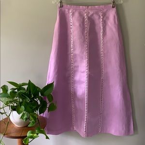 JMP 100% Linen skirt SMALL purple lavender EUC